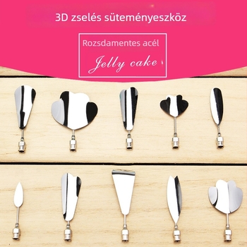3D zselés dekoráló készlet fecskendővel, 304 rozsdamentes acél, szabálytalan kialakítás, zselés virág töltőcsúcsok