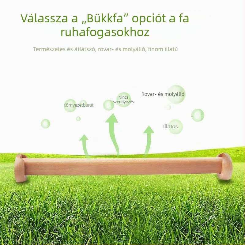 Tömörfa ruharúd gardróbhoz, vastag flánsszal, modell H122
