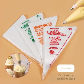 Egyszer használatos műanyag élelmiszer-minőségű díszítő tasak, vastított falú, extra nagy méret