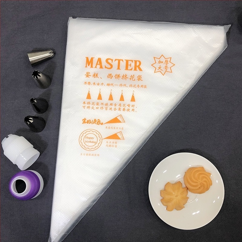Egyszer használatos műanyag élelmiszer-minőségű díszítő tasak, vastított falú, extra nagy méret