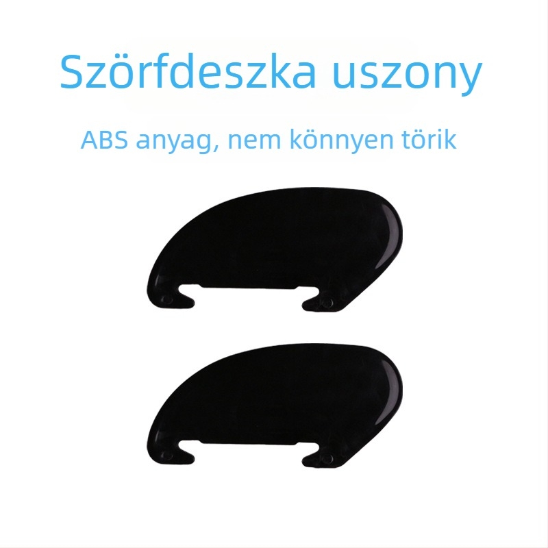 Beilleszthető farokkészlet szörfdeszkához, SUP-hoz és kajakhoz – kis oldalsó uszonyok, 4 hüvelykes vízdeflektor, ABS, fekete