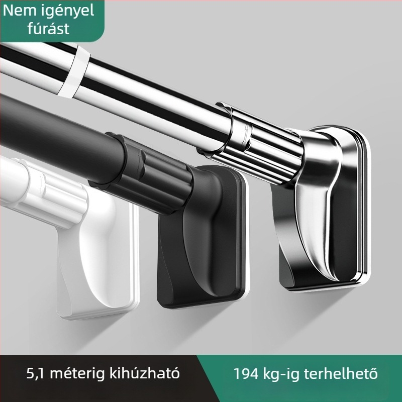 Teleszkópos ruhaszárító rúd erkélyre és hálószobába, fúrás nélkül, többfunkciós függönyrú, római rúd és zuhanyfüggönyrúd