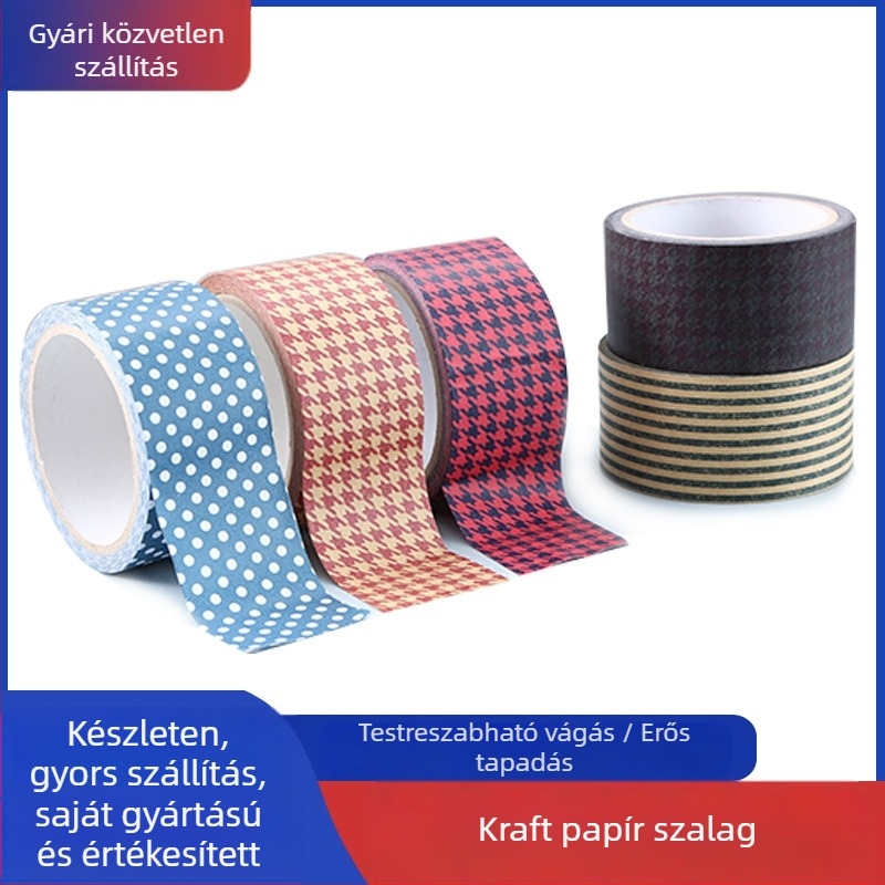 Kraftpapír csomagoló szalag szövetalapú ragasztóval, nagy viszkozitású, 0-70°C hőmérséklet-állóság, alkalmas csomagoláshoz és lezáráshoz
