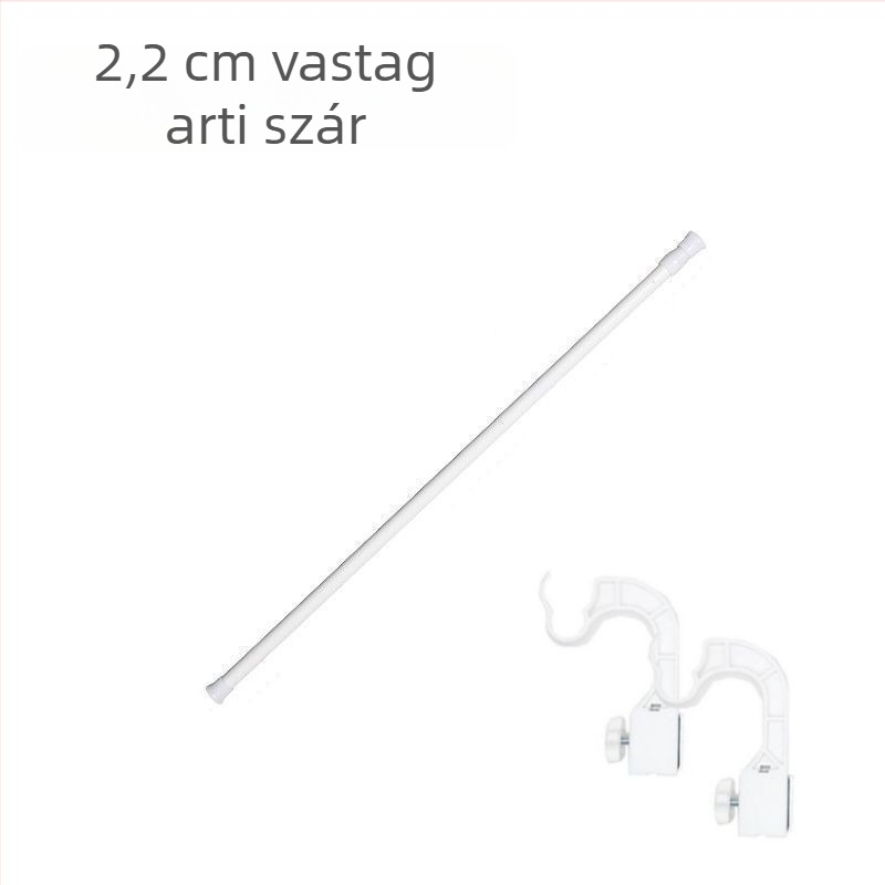 Csíptetős függönyrúdtartó, teleszkópos, fúrás nélküli, ablakkerethez, műanyag