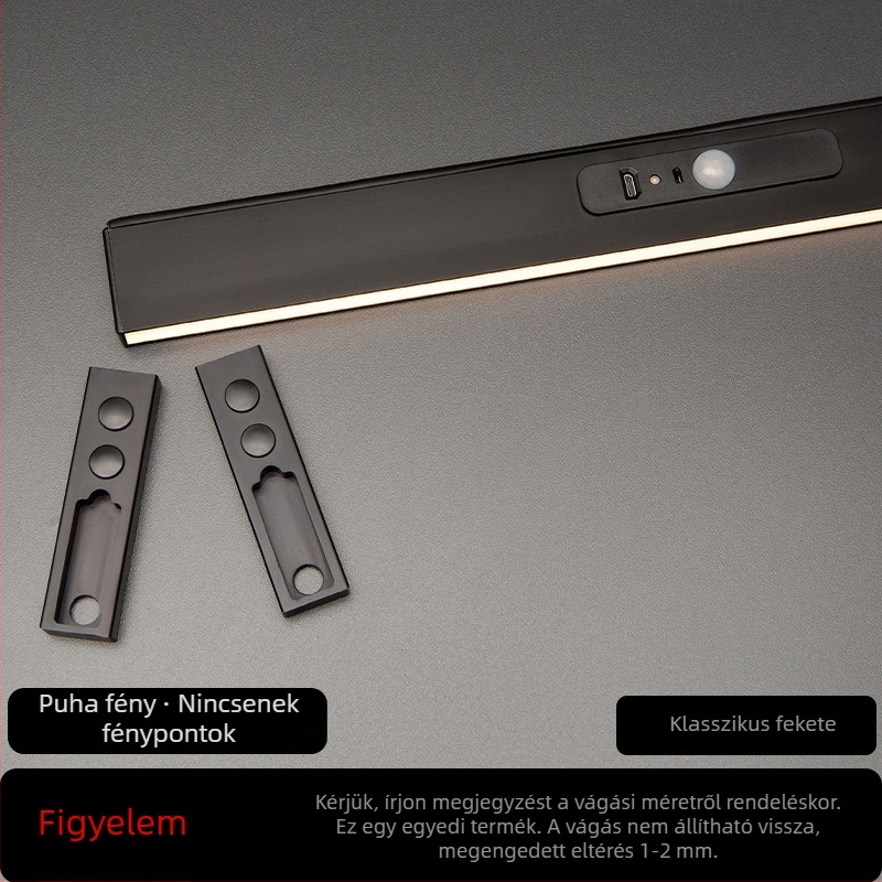 Gardróbba illeszkedő ruhaszárító rúd LED világítással, alumíniumötvözet, emberi test-érzékelő, 8000mAh akkumulátor, 4000K fényhőmérséklet