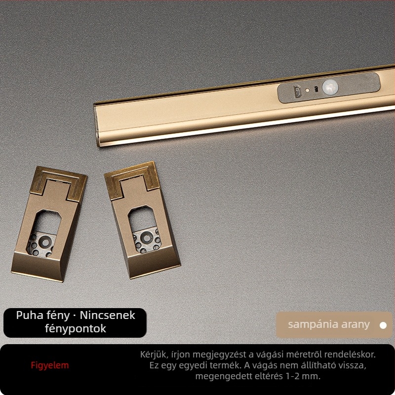 Gardróbba illeszkedő ruhaszárító rúd LED világítással, alumíniumötvözet, emberi test-érzékelő, 8000mAh akkumulátor, 4000K fényhőmérséklet