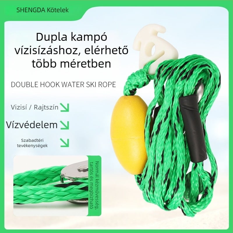 Vízisí vontató kötél, PE fonott kötél, felnőtteknek, motoros hajóhoz, testreszabható