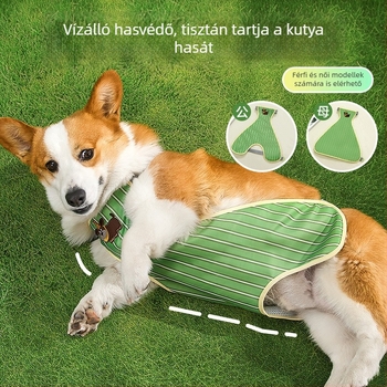 Vízálló kutya hasvédő kendő, szennyeződés- és nedvességálló, védi a hasat, megakadályozza a megfázást, corgi fajtához alkalmas, uniszex, minden évszakban használható.
