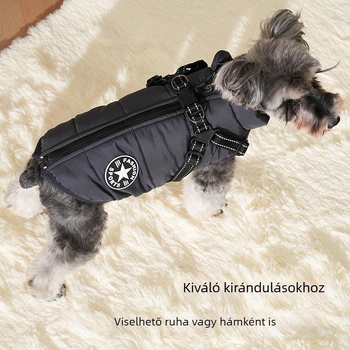 Kutyaveste integrált pórázzal, pamutból készült, vízálló téli ruházat – Tedora