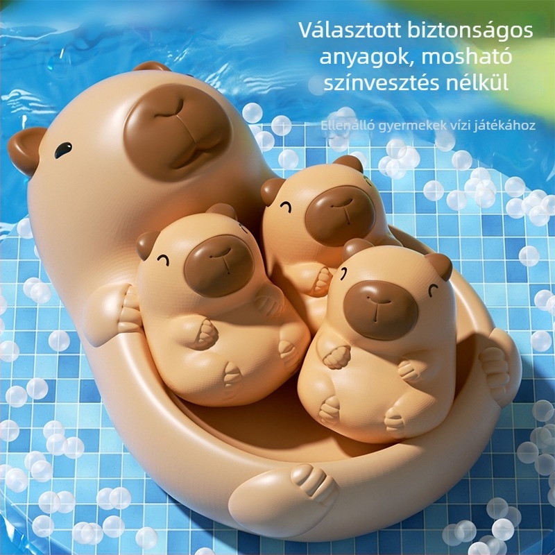 Baba fürdőjáték Kapibara – rágó, lebegő, vinil anyagból, készlet, kód TM5061, csomagolás színes doboz, 0–3 éveseknek