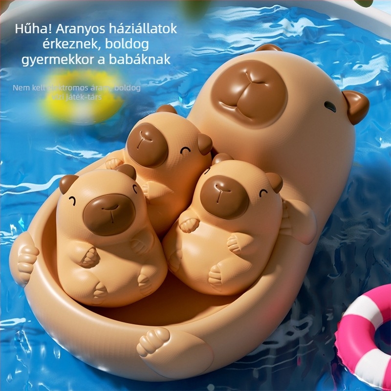 Baba fürdőjáték Kapibara – rágó, lebegő, vinil anyagból, készlet, kód TM5061, csomagolás színes doboz, 0–3 éveseknek