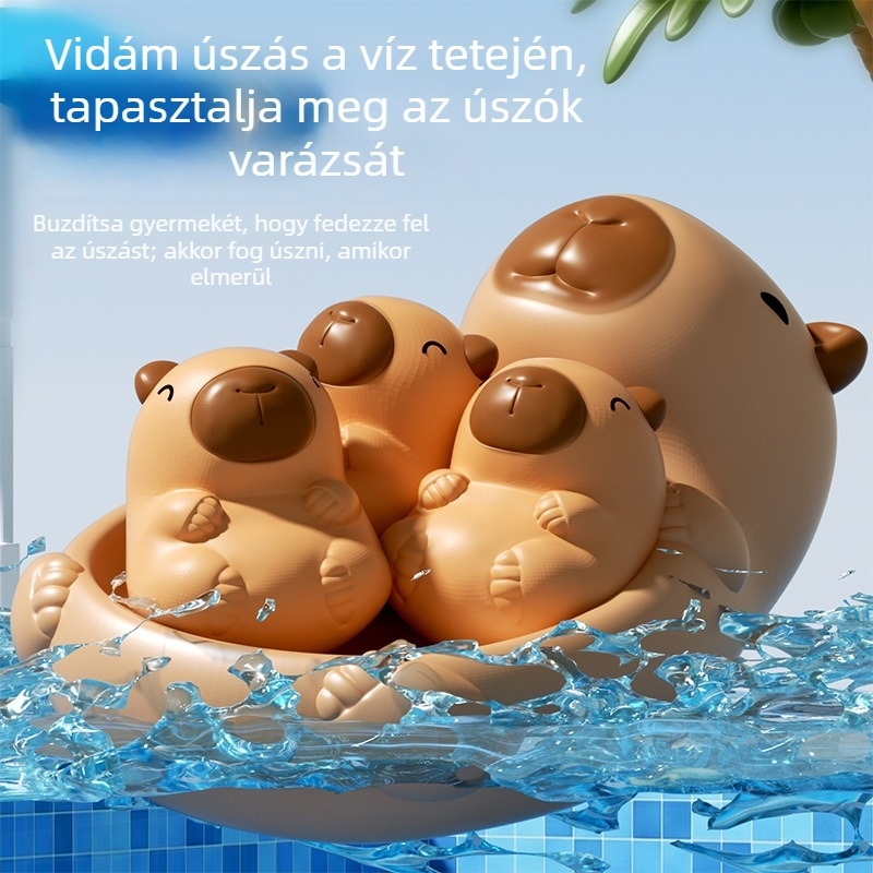Baba fürdőjáték Kapibara – rágó, lebegő, vinil anyagból, készlet, kód TM5061, csomagolás színes doboz, 0–3 éveseknek