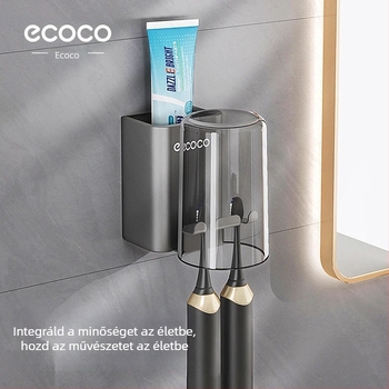 Fali fogkefetartó – fém, tárolás, lyukmentes kialakítás, ecoco/Italian Coco