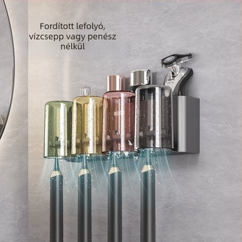 Fali fogkefetartó – fém, tárolás, lyukmentes kialakítás, ecoco/Italian Coco