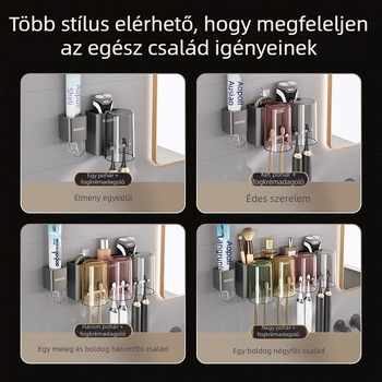 Fali fogkefetartó – fém, tárolás, lyukmentes kialakítás, ecoco/Italian Coco