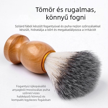 Borotválkozó ecset készlet állvánnyal és tálkával - Rozsdamentes acél - Tanizaki