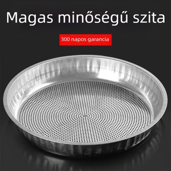 Kerek lyukú vasból készült szita magvak és szemek számára, liszt-szita drén- és szárítási funkcióval