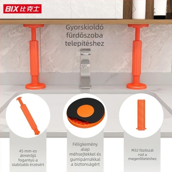 Rozsdamentes acélból készült fürdőszobai szekrény tartó rúd, Powerful Factory, modern minimalista stílus, gardróbhoz