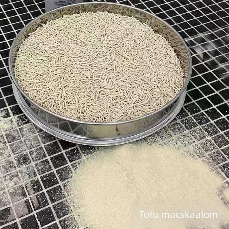 Rozsdamentes acélból készült macskaalom-szita bentonittel és porfiltrével