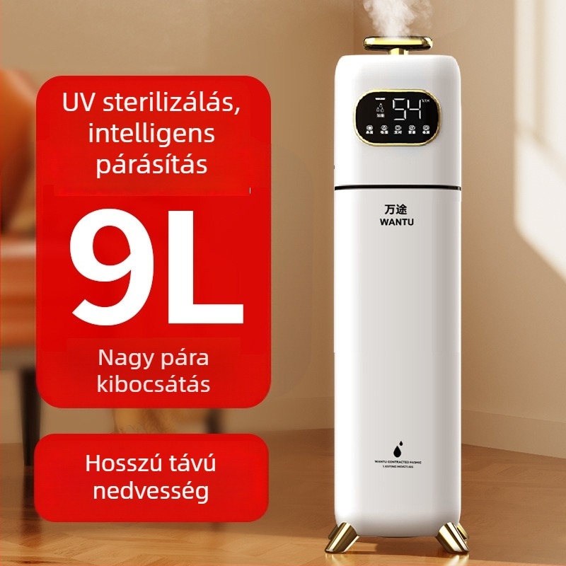 Padlón álló ultrahangos párásító és tisztító, 41–60 m², 6.1–10 L tartály, 1 köd-kimenet, távirányítású, időzítő >8 óra