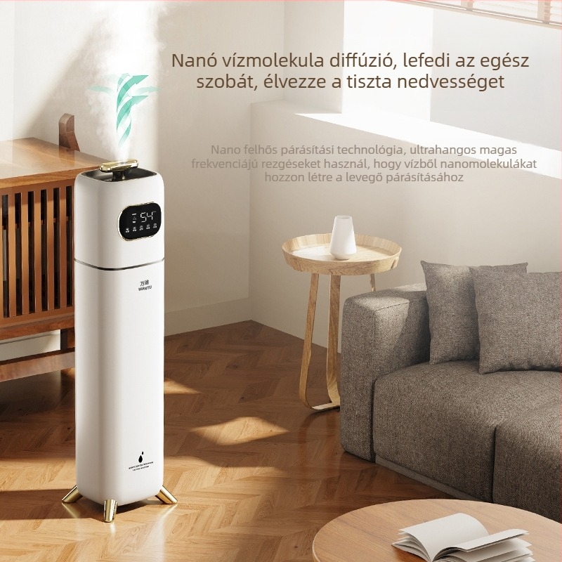 Padlón álló ultrahangos párásító és tisztító, 41–60 m², 6.1–10 L tartály, 1 köd-kimenet, távirányítású, időzítő >8 óra