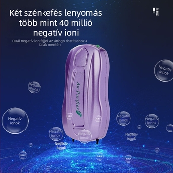 Mini autó belső tér légszűrő negatív ion generátorral; általános modell, 5V, negatív ion koncentráció 4000–10000, aktív oxigén 3800–40000000