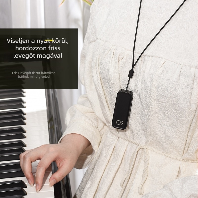 Nyaklánc-stílusú levegőtisztító, hordozható, negatív ion, modell TS-2201, USB 2W, 5V, ionkoncentráció 1000