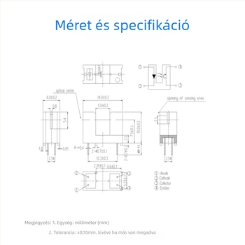 ITR9606 Fotóelektrikus kapcsoló érzékelő - slot típusú, Direct & Through-Beam, 5 mm-es slot távolság