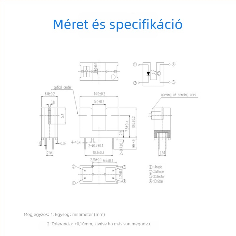 ITR9606 Fotóelektrikus kapcsoló érzékelő - slot típusú, Direct & Through-Beam, 5 mm-es slot távolság