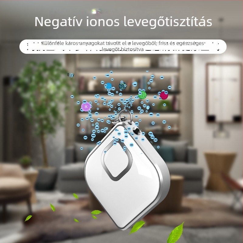 H3 nyakba akasztható negatív ionos légtisztító, mini USB-s, autó és otthon, 50 m3/h, zaj alatt 36 dB, alkalmas 10 m²-ig
