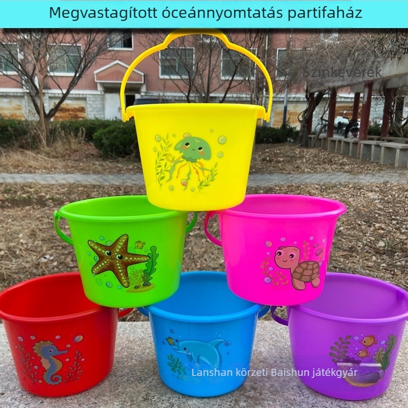 Baishun gyermekeknek készült tengerparti vödör - műanyag, homok- és víz játék 4–6 éveseknek
