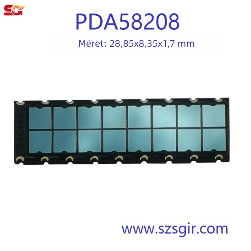 Shuguan PDA sorozat, 16-csatornás fotodiód tömb, PDA58208, 2×8 konfiguráció, szilícium fotodiódás érzékelő