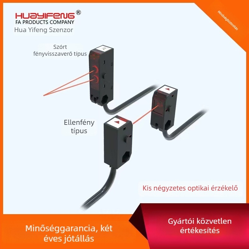 LS101-D100ND négyszögletes fotóelektronikus kapcsoló diffúz reflexióhoz, ellátás 24 V DC, NPN kimenet, észlelési távolság 100 mm
