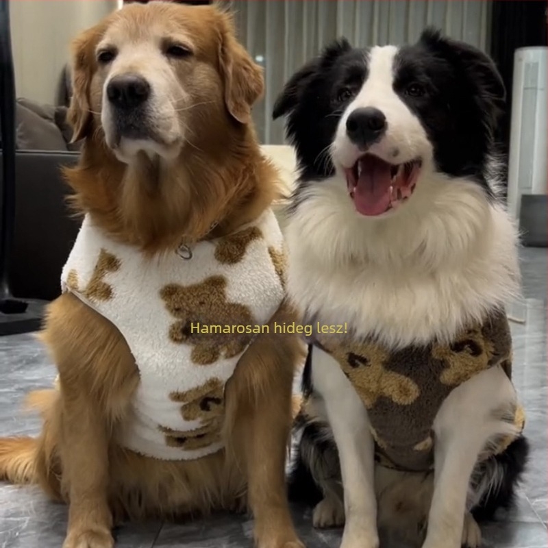 Nagytestű kutyák számára meleg, fleece-béléssel készült kabát őszre–télre (Border Collie, Husky, Golden Retriever, Labrador).