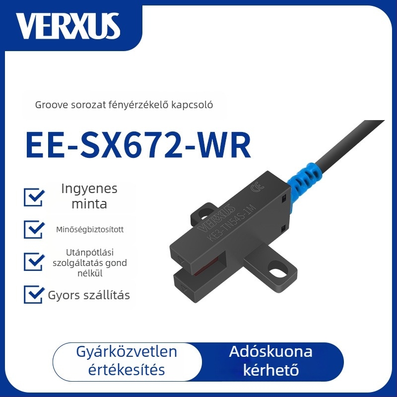 Csatornatípusú fotoelektrikus érzékelő, NPN/PNP kimenet, 24V, IP65