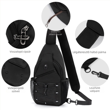 OSOCE Férfi crossbody táska – selyem anyag, vízálló, lélegző, antibakteriális, bélés poliészter