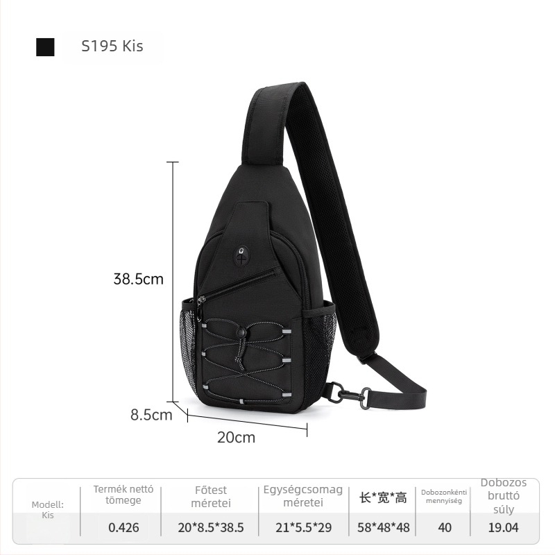 OSOCE Férfi crossbody táska – selyem anyag, vízálló, lélegző, antibakteriális, bélés poliészter