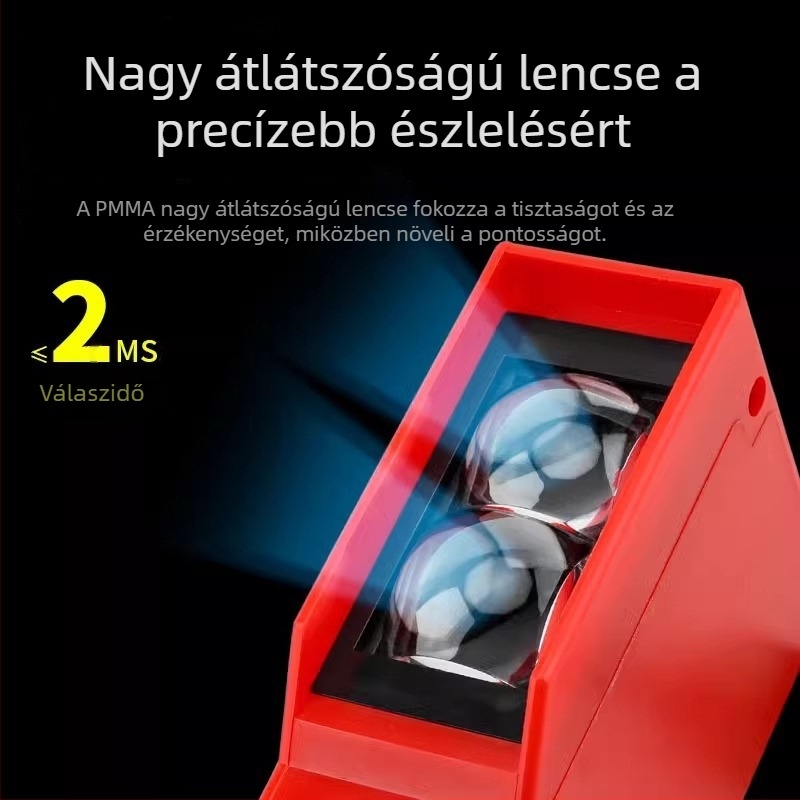 Hosszú hatótávolságú fotóelektronikus szenzor sorompóhoz, állítható diffúz reflexió és emberi test IR-észlelés