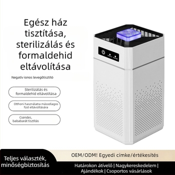 Légszűrő - negatív ionok; formaldehid eltávolítása; alkalmas 41–60 m²-re; zaj 36 dB alatt; kompozit szűrő