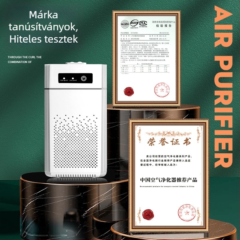 Légszűrő - negatív ionok; formaldehid eltávolítása; alkalmas 41–60 m²-re; zaj 36 dB alatt; kompozit szűrő