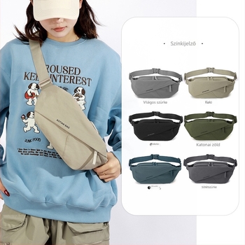 Férfiaknak szóló crossbody mellkas táska, városi minimalist stílus — Oxford szövet, légáteresztő, vízálló, ultrakönnyű