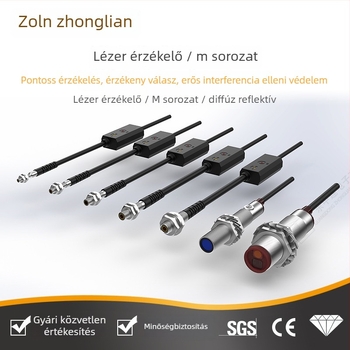 Zhonglian M sorozat lézeres szenzor: M18 diffúz reflexió, M12 Through-Beam, M8 DC háromvezetékes, M6-3 fotóelektrikus kapcsoló