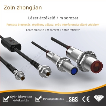 Zhonglian M sorozat lézeres szenzor: M18 diffúz reflexió, M12 Through-Beam, M8 DC háromvezetékes, M6-3 fotóelektrikus kapcsoló