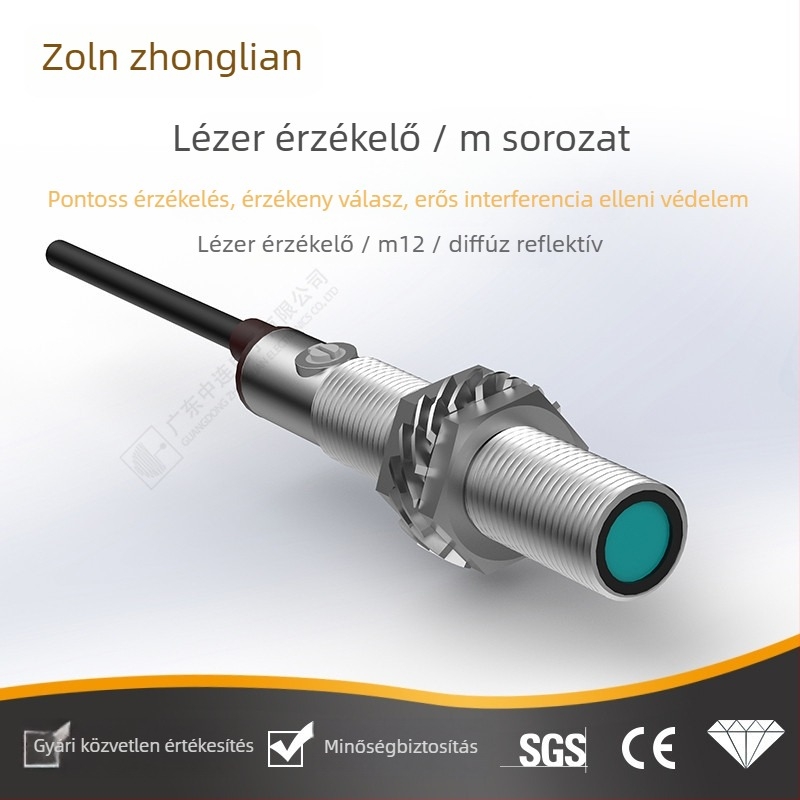 Zhonglian M sorozat lézeres szenzor: M18 diffúz reflexió, M12 Through-Beam, M8 DC háromvezetékes, M6-3 fotóelektrikus kapcsoló
