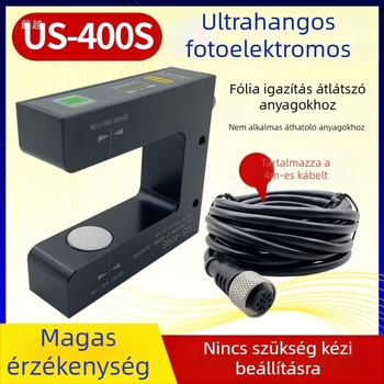 Ultrahangos korrekciós érzékelő US-400S, átlátszó membrán, PS400S fotóelektronikus érzékelő a szélekhez U-alakú hornyában