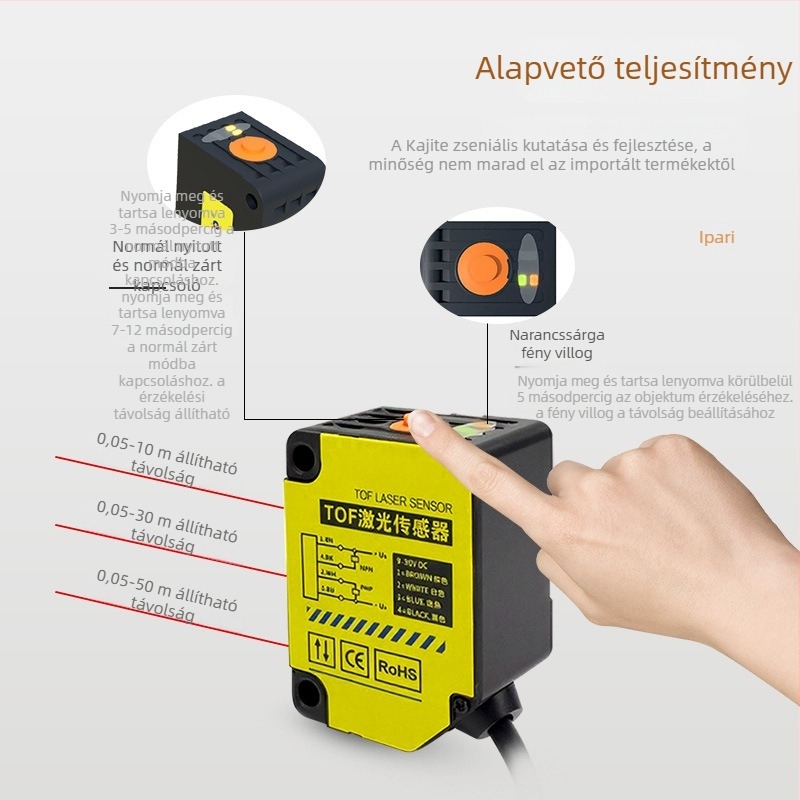 Kajit KJT-HWCJ távoli infravörös fotóelektronikus kapcsoló TOF érzékelővel, nem befolyásolja a mért objektum
