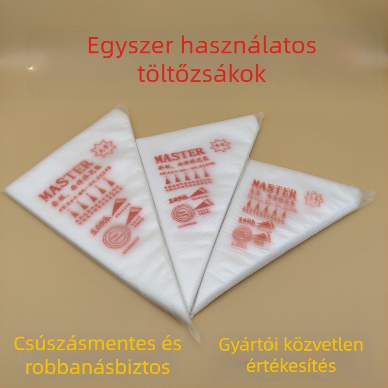 Chenjie HDPE egyszer használatos díszítő zacskó, 100 db, tejkrém és tortadíszítéshez