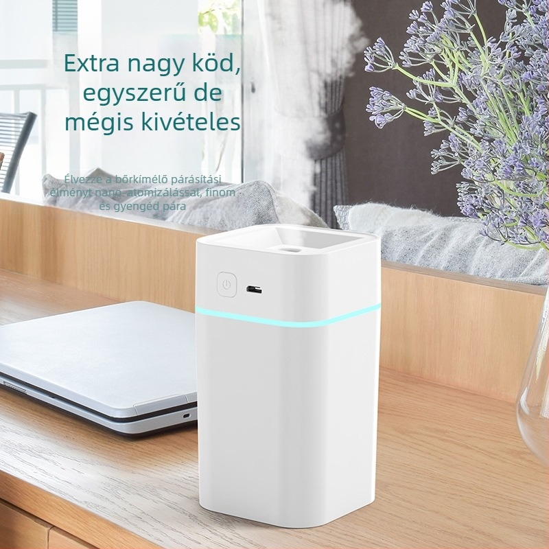 Mini USB hangtalan párásító háztartási használatra, 10–20 m² lefedettség, tartály ≤0,5 L, 1 köd kimenet, USB táplálás 2–4 W, zaj < 36 dB