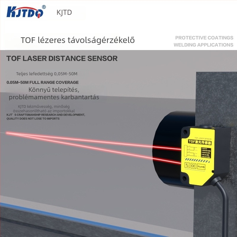 Kajit TOF fotóelektronikus érzékelő, 35 m, háttérelnyomás, pontos pozicionálás, érintéses távolságfelismerés és intelligens tanulás