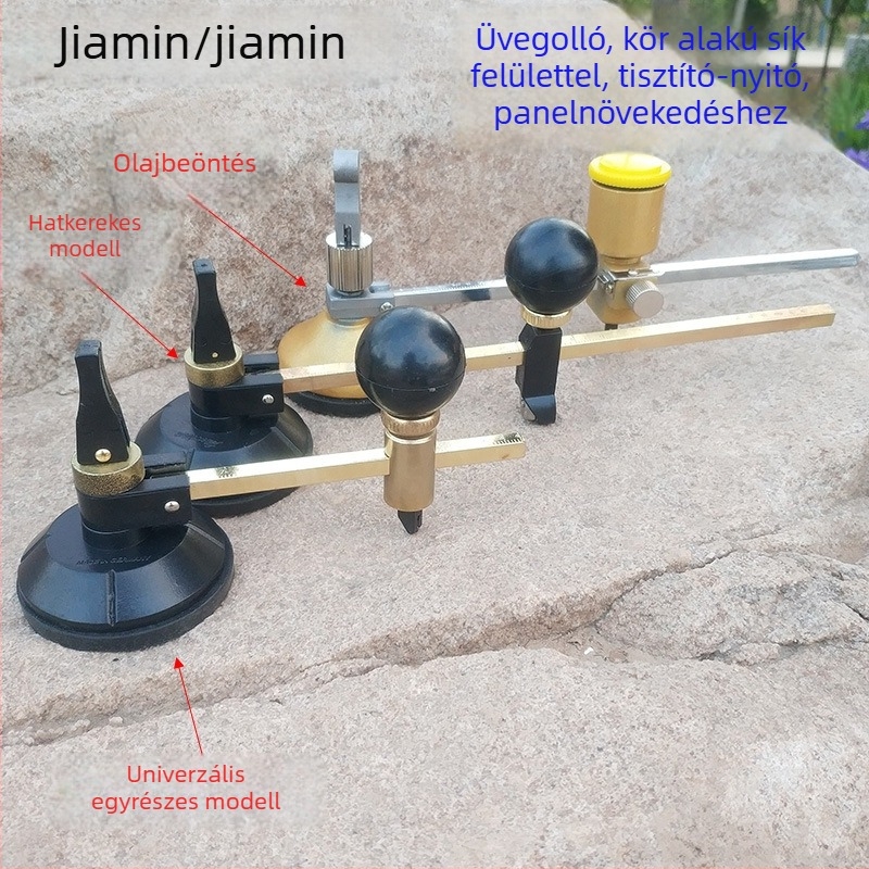 Hatkerekű üveglyukasztó és köríró eszköz, hatkerekű rollerrel | Márka: 0001; Iparág: Kő; Gyártási folyamat: Electroplating; Engedélyezett magánmárka: Igen